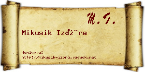 Mikusik Izóra névjegykártya
